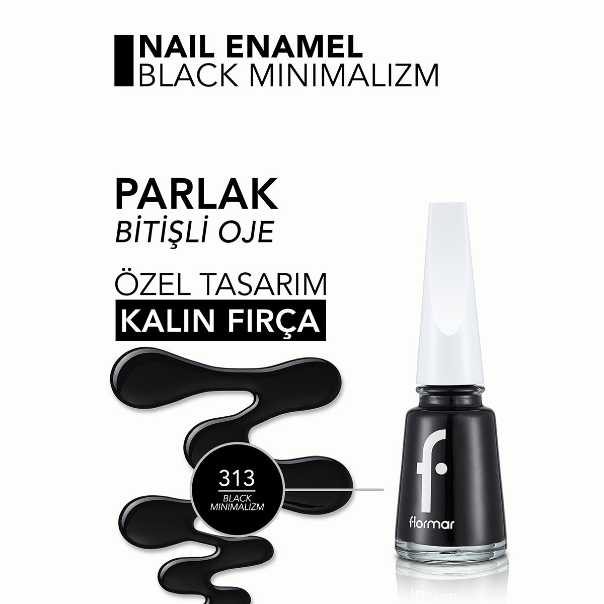 Nail Enamel Black Minimalism 313