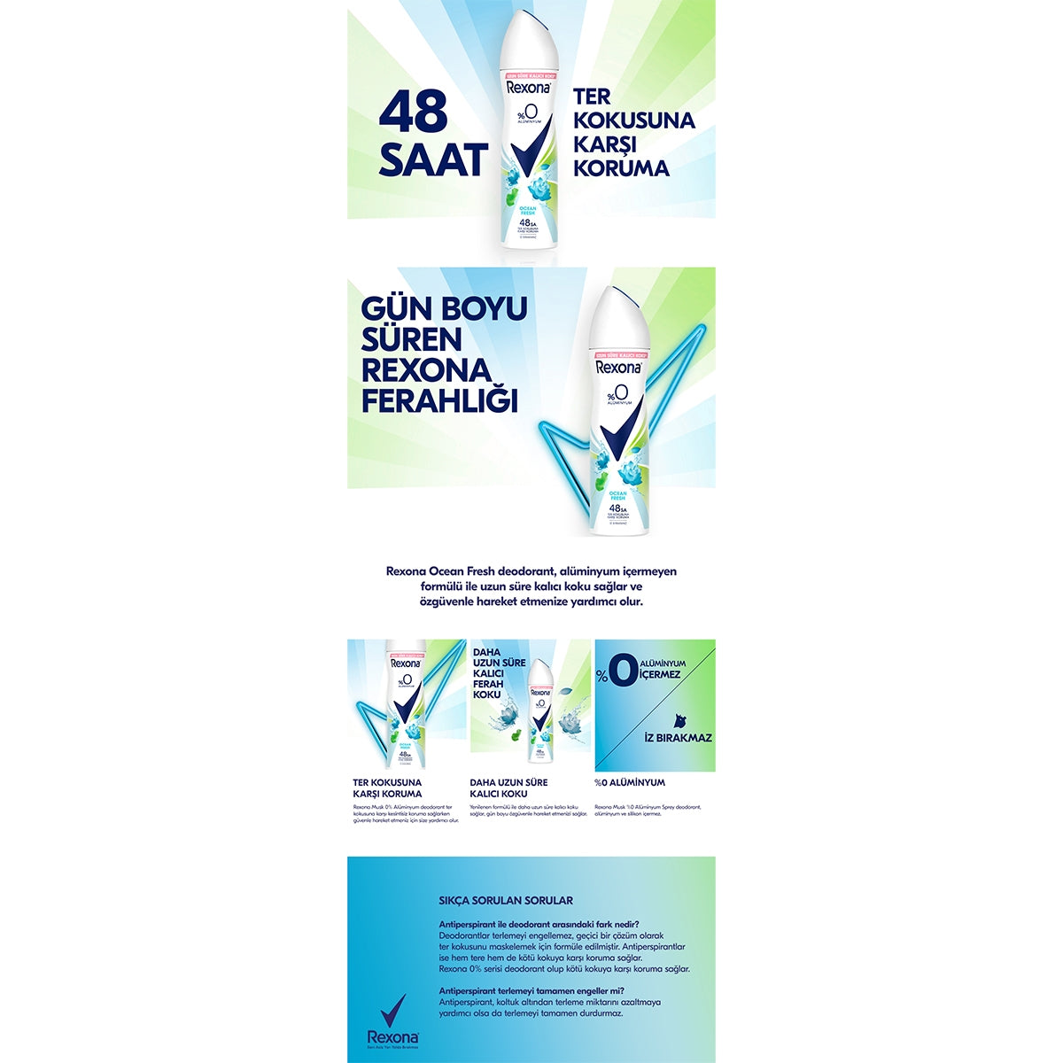 Kadın Deodorant Sprey Ocean Fresh 150 ml