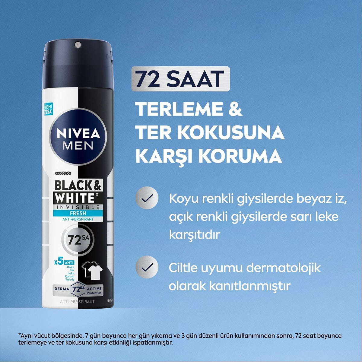 Invisible Black and White Fresh Erkek Deodorant Sprey 150 ml