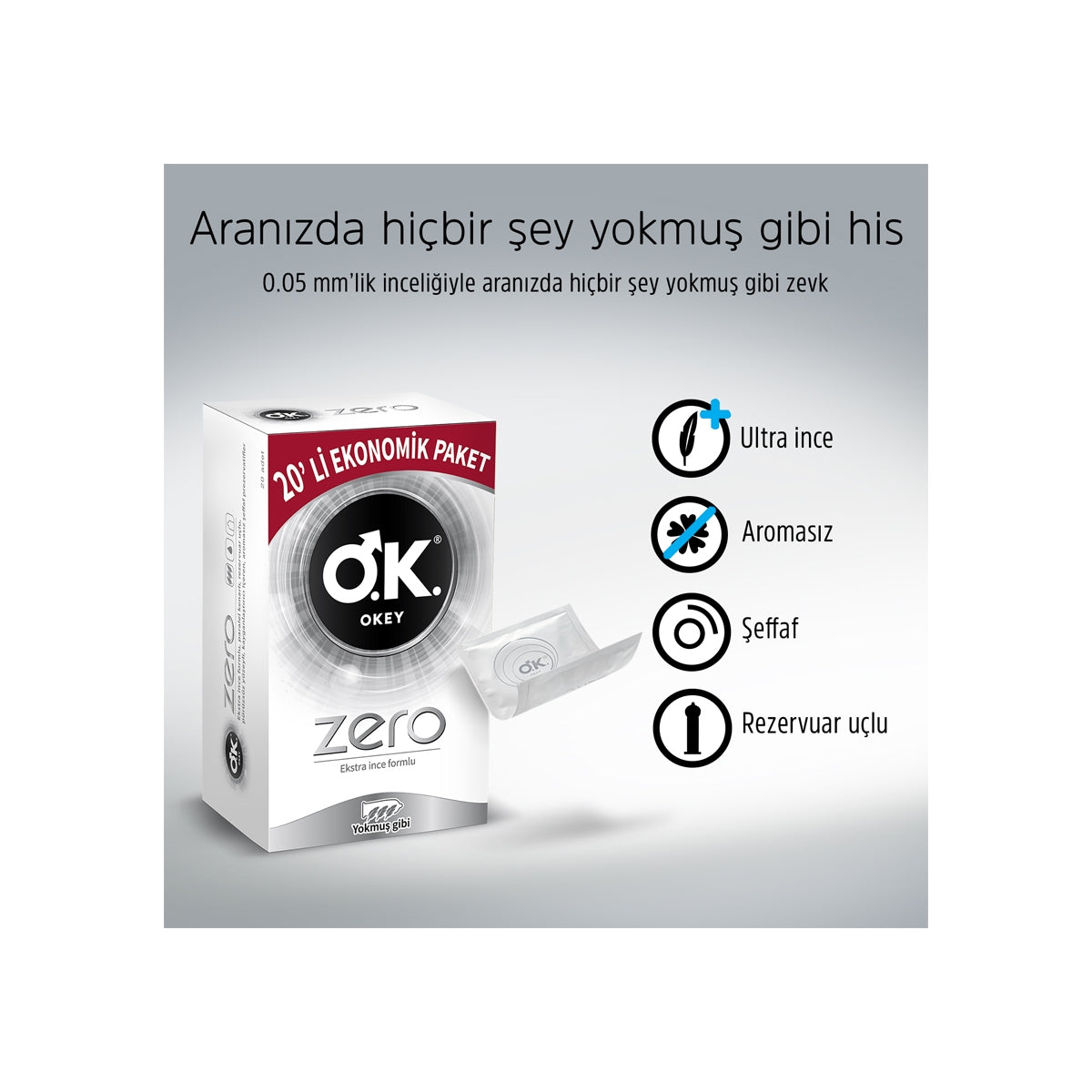 Prezervatif Zero Ekstra İnce 20'li