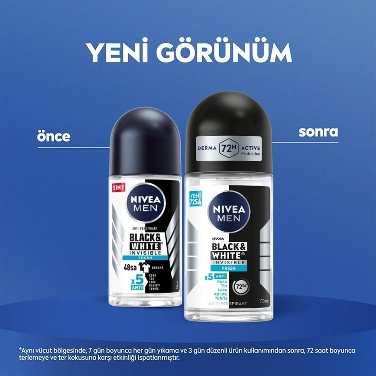 Invisible Black and White Fresh Erkek Roll-On 50 ml