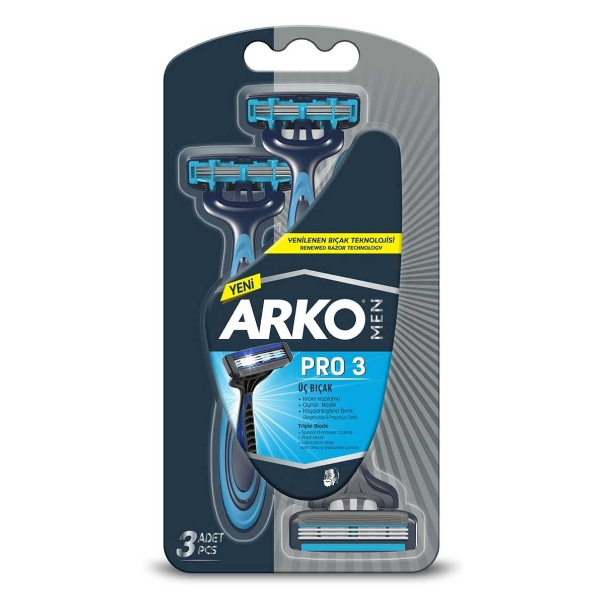 Erkek Pro-3 Tıraş Bıçağı 3'Lü Paket
