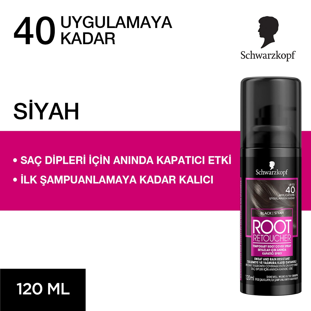 Beyaz Kapatıcı Sprey Siyah 120 ml