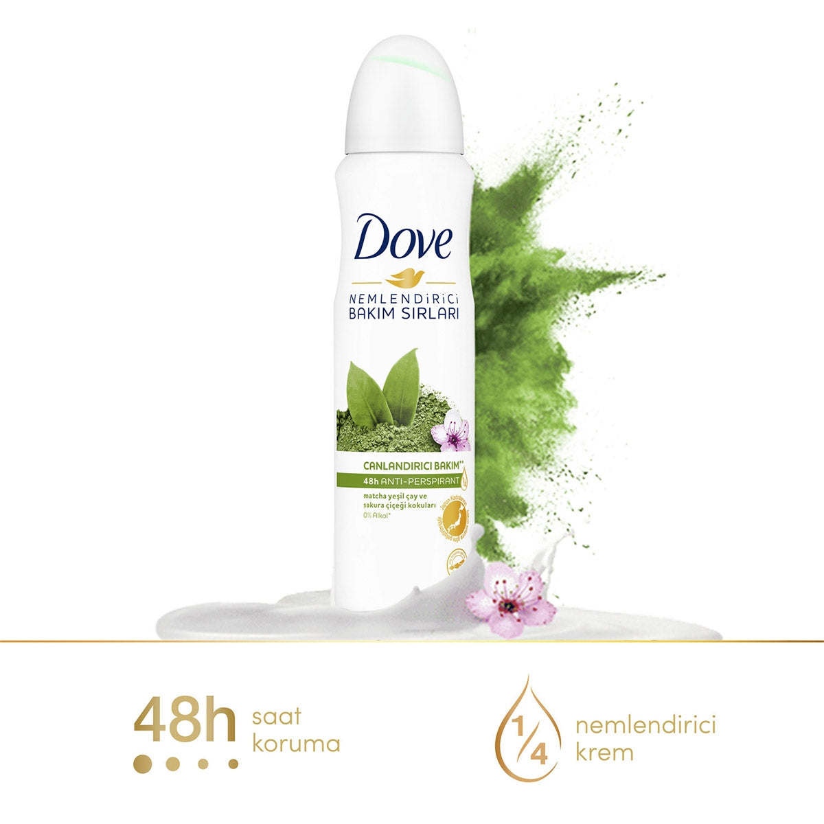 Dove Bayan Deo Sprey Canlandırıcı Bakım Matcha 150 ML