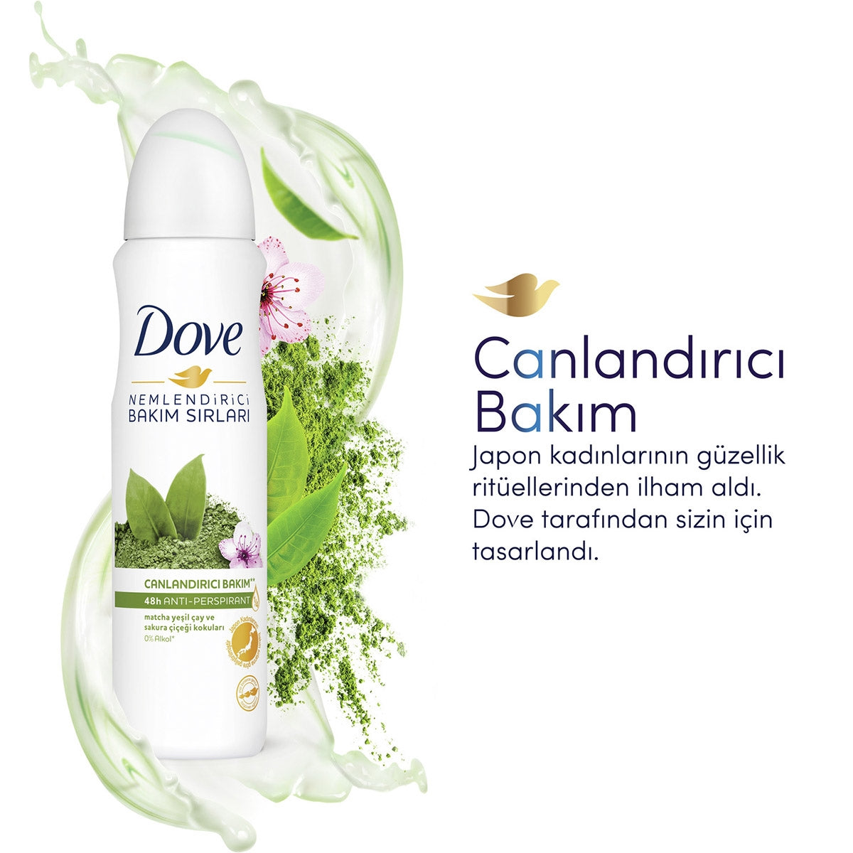 Dove Bayan Deo Sprey Canlandırıcı Bakım Matcha 150 ML