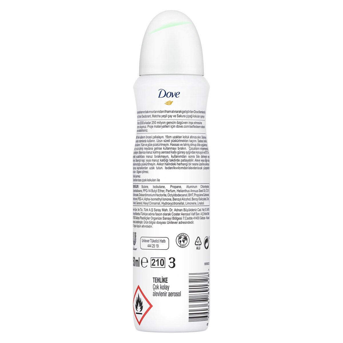 Dove Bayan Deo Sprey Canlandırıcı Bakım Matcha 150 ML