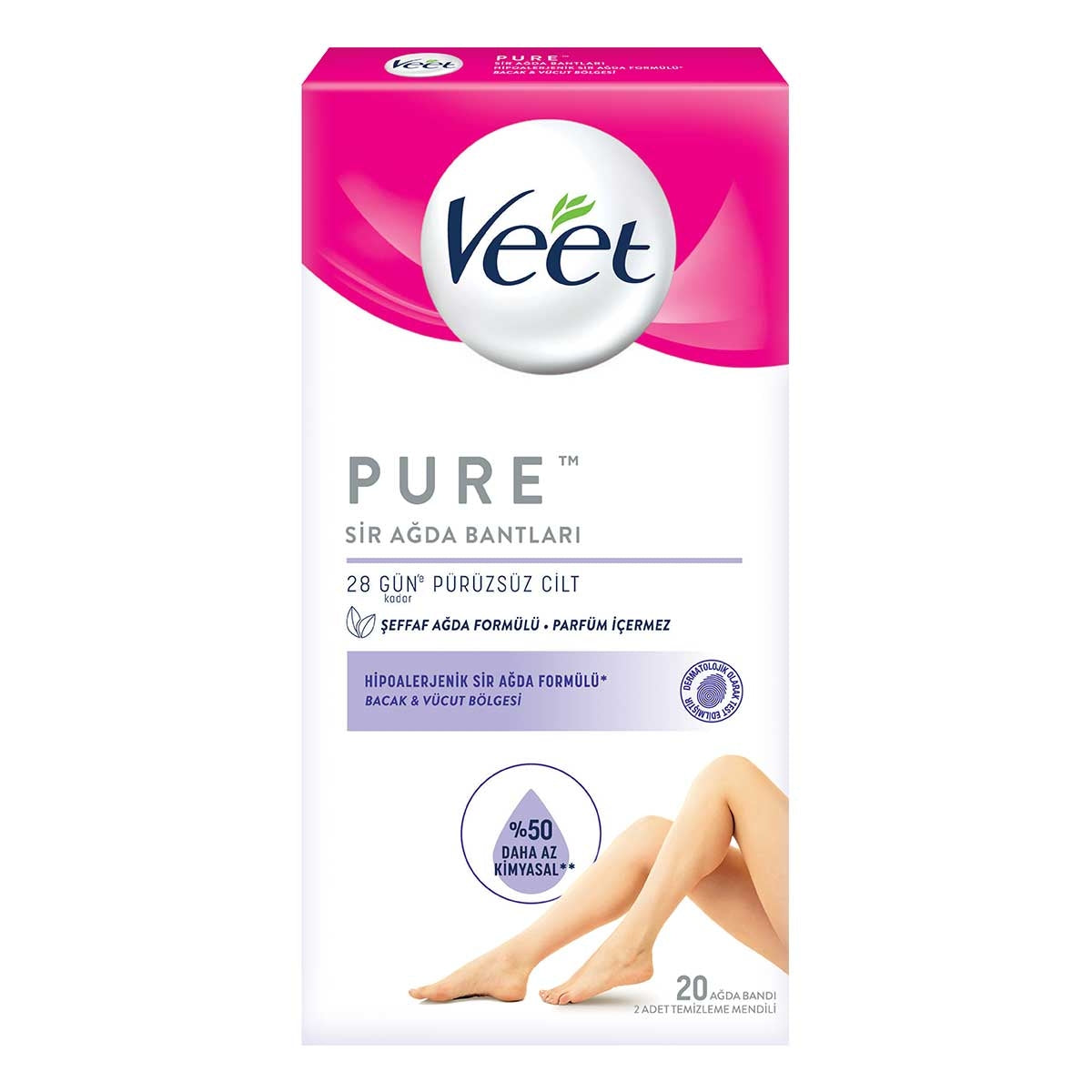 Ağda Bandı Pure Bacak&Vücut 20'li