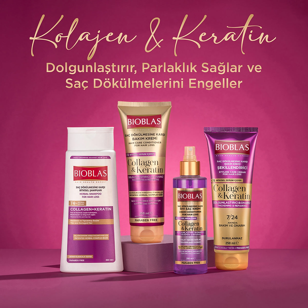 Kolajen&Keratin Dolgunlaştırıcı ve Onarıcı Saç Bakım Kremi 250 ml