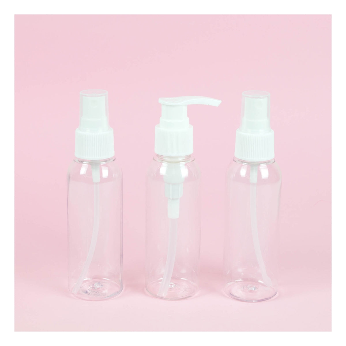 3lü Şeffaf Beyaz Şişe Set