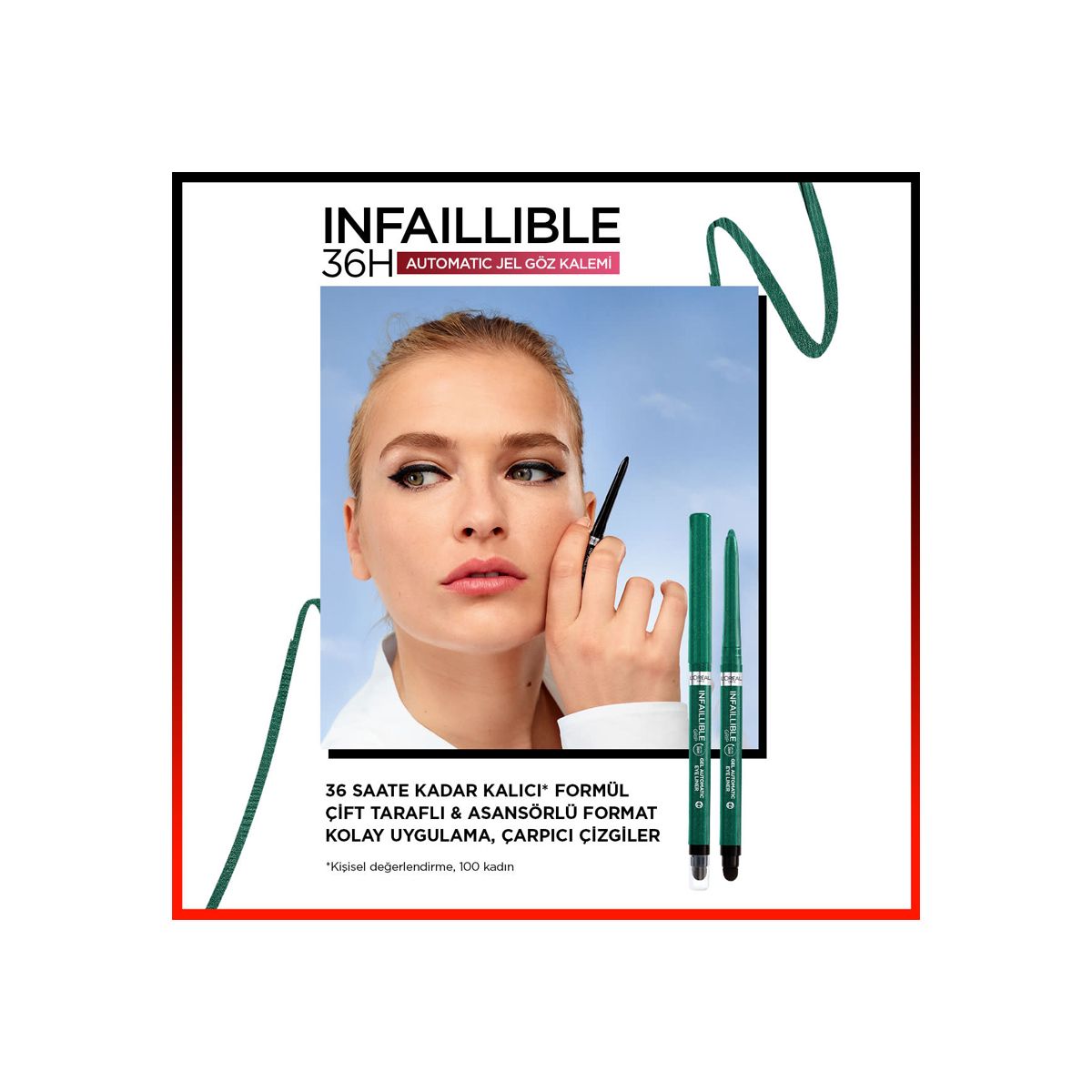 Göz Kalemi Infalible Gel Auto Merald Green 008