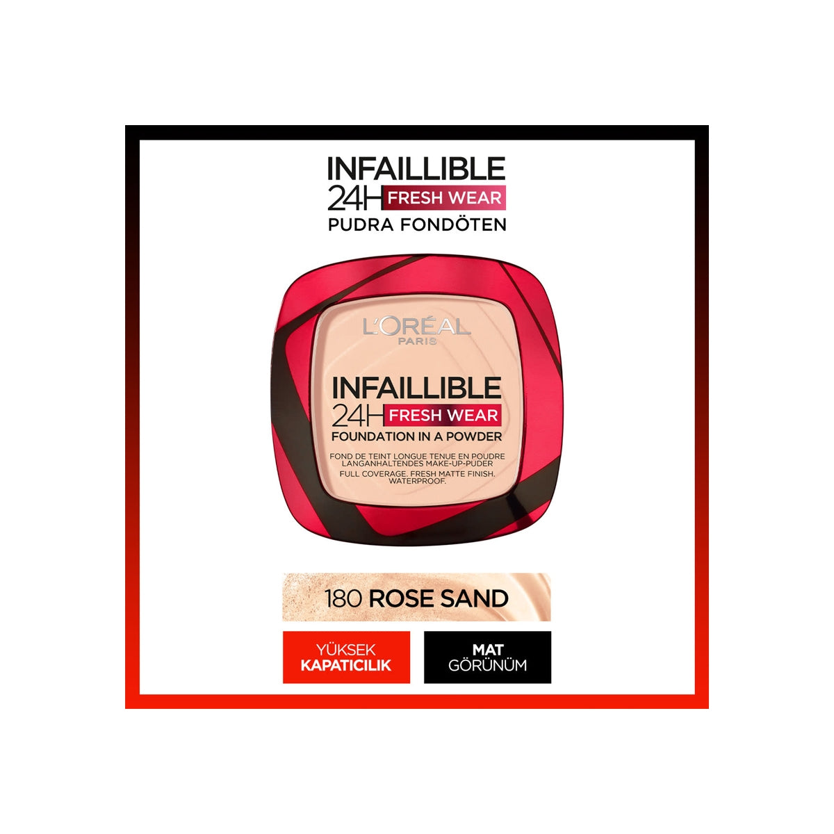 LOREAL PARIS PUDRA FONDOTEN INFA.24H 180 Rose Sand