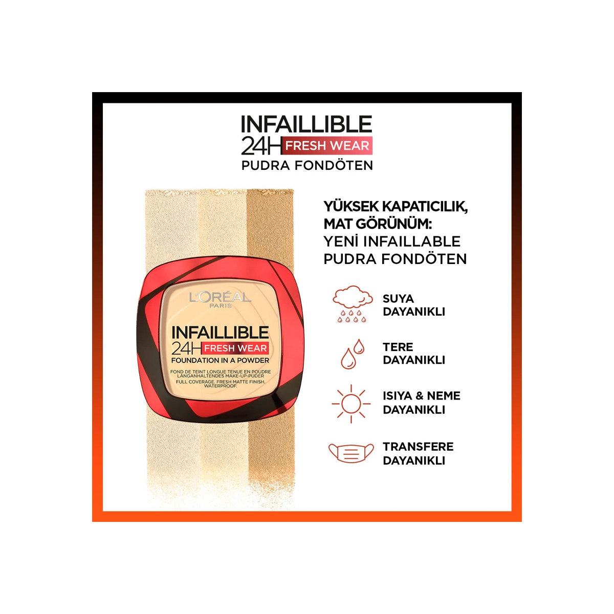 LOREAL PARIS PUDRA FONDOTEN INFA.24H 220 Sable Sand