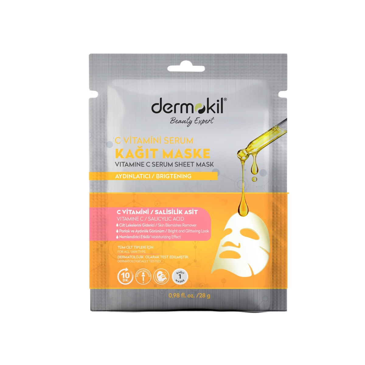 Kağıt Yüz Maskesi C Vitamini Serum