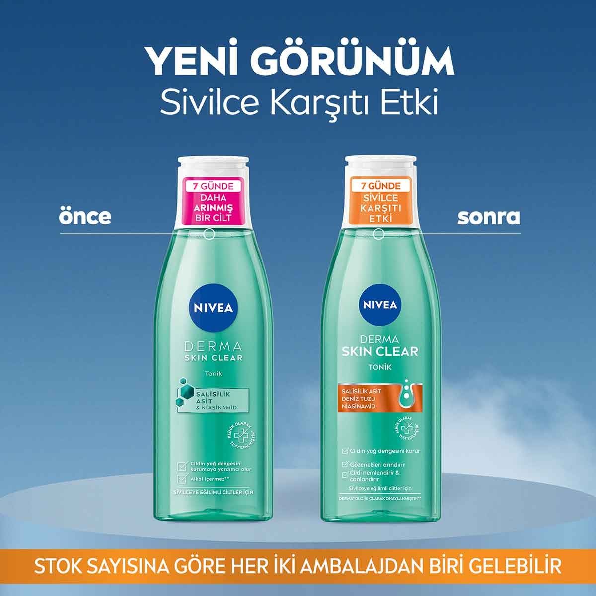 Derma Skin Clear Sivilce Karşıtı Tonik 200ml, Niasinamid, Salisilik Asit