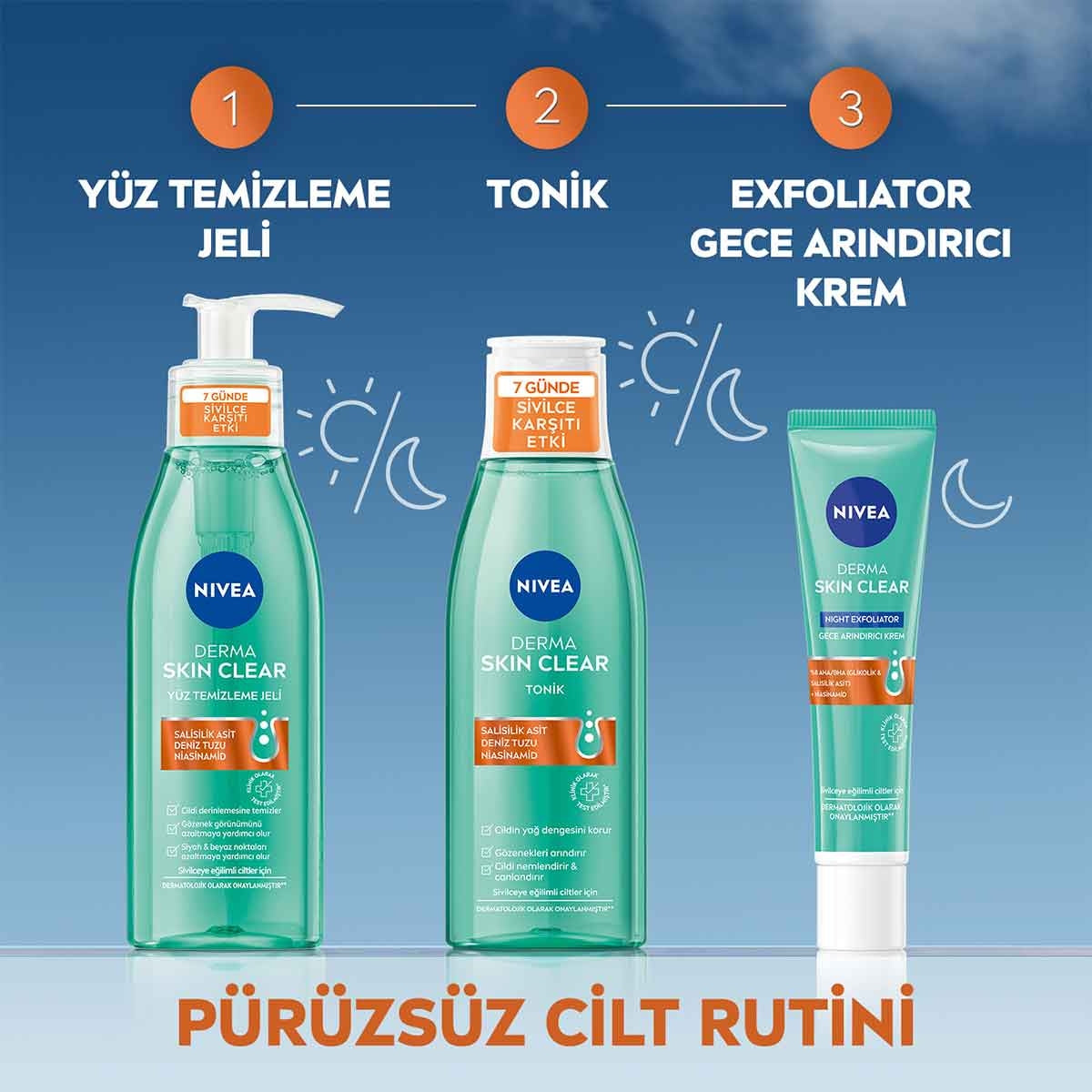 Derma Skin Clear Sivilce Karşıtı Yüz Temizleme Jeli 150ml, Niasinamid, Salisilik Asit
