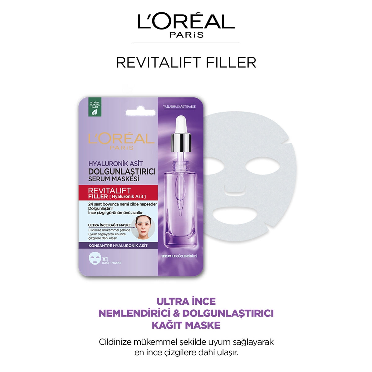Revitalift Filler Kağıt Yüz Maskesi Dolgunlaştırıcı