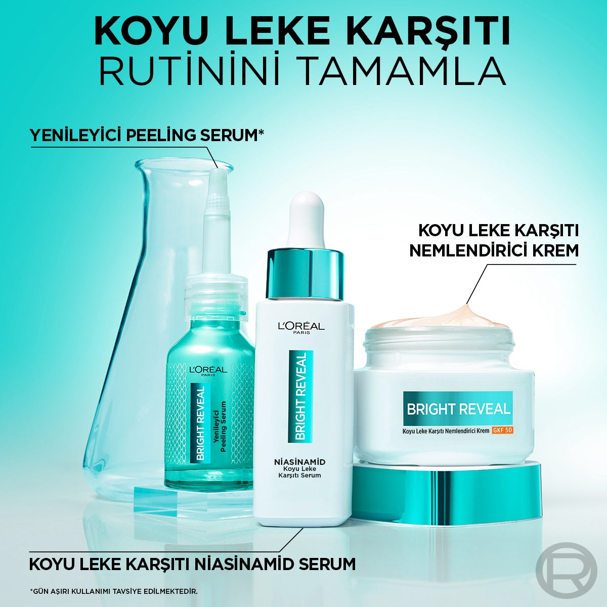 Bright Reveal Koyu Leke Karşıtı, Cilt Tonu Eşitleyici Spf50+ Nemlendirici Krem Niasinamid 50ml
