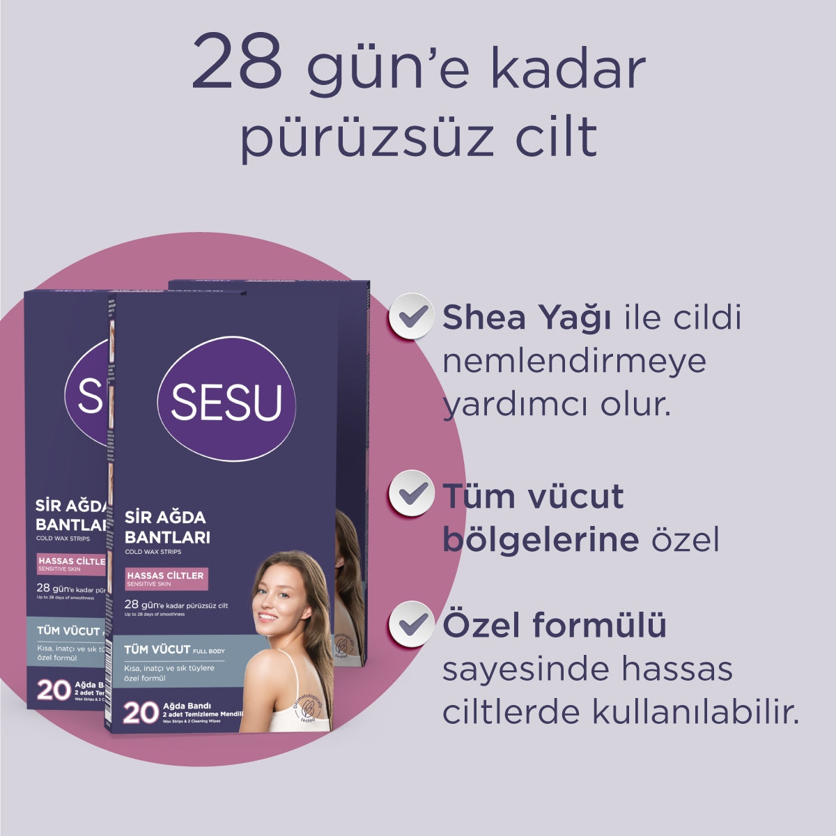 Tüm Vücut Hassas Ağda Bandı 20'li