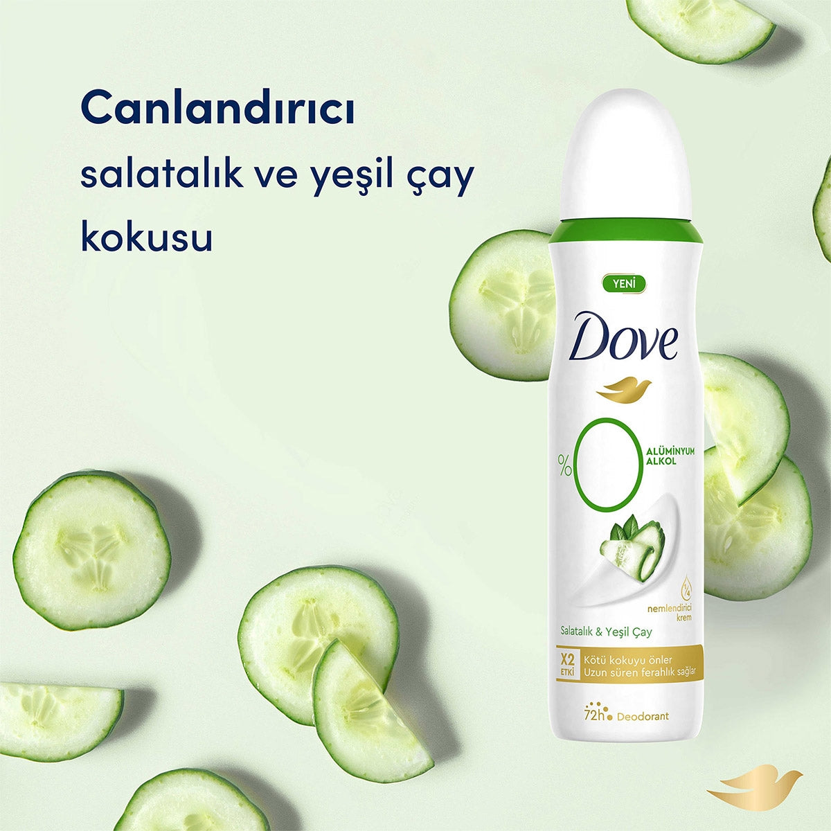 Kadın 0 Aliminyum Salatalık ve Yeşil Çay Deodorant Sprey 150 ml