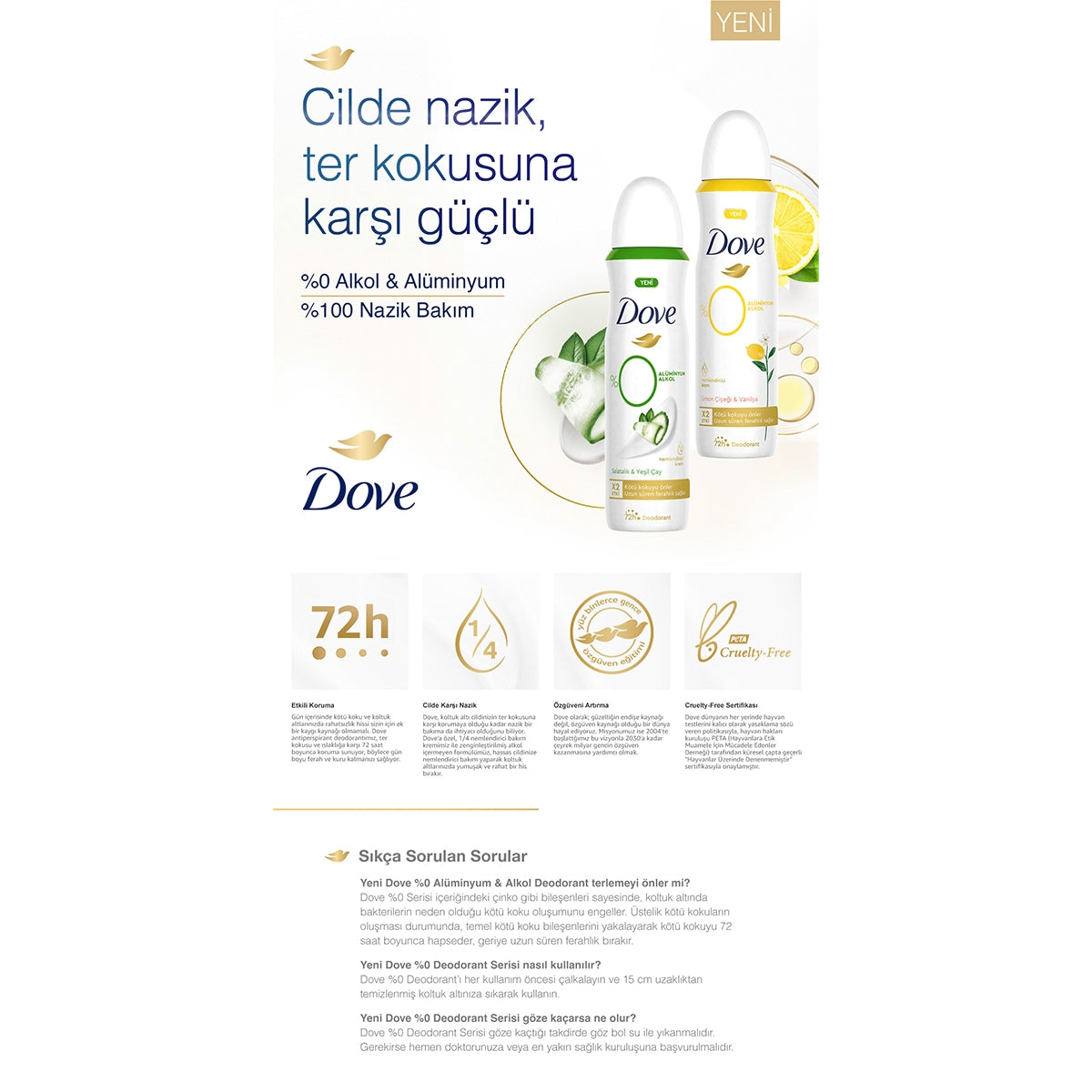 Kadın 0 Aliminyum Salatalık ve Yeşil Çay Deodorant Sprey 150 ml