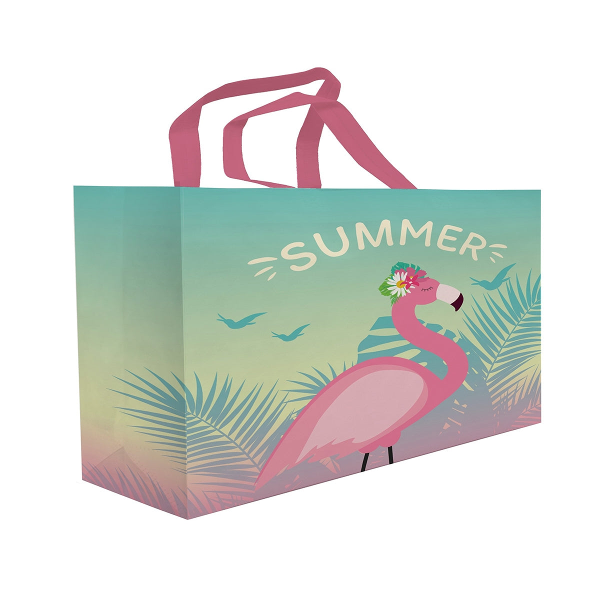 Tropikal Summer Flamingo Alışveriş Çantası