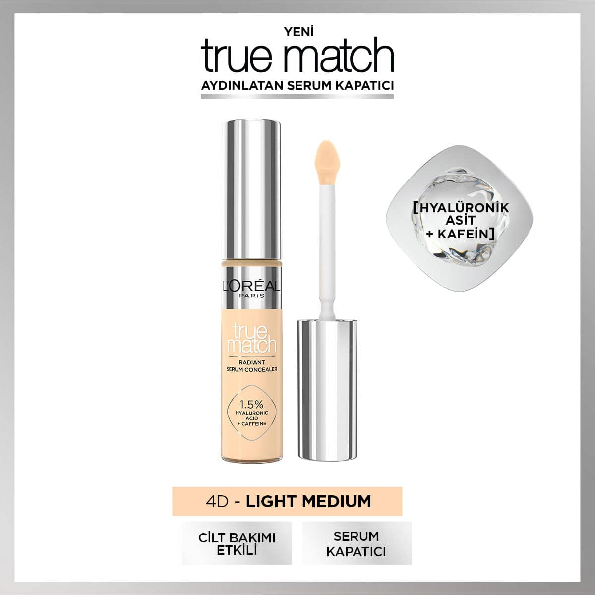 True Match Serum Kapatıcı 4D Light Medium
