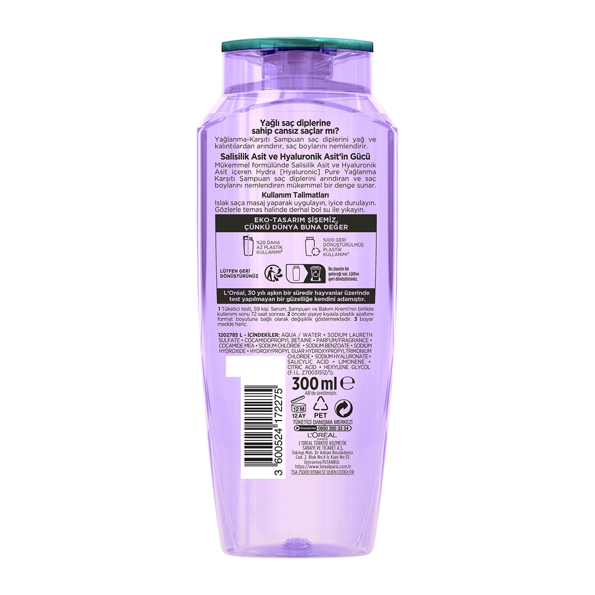 Hydra Hyaluronic Pure Yağlanma Karşıtı Şampuan 300 Ml