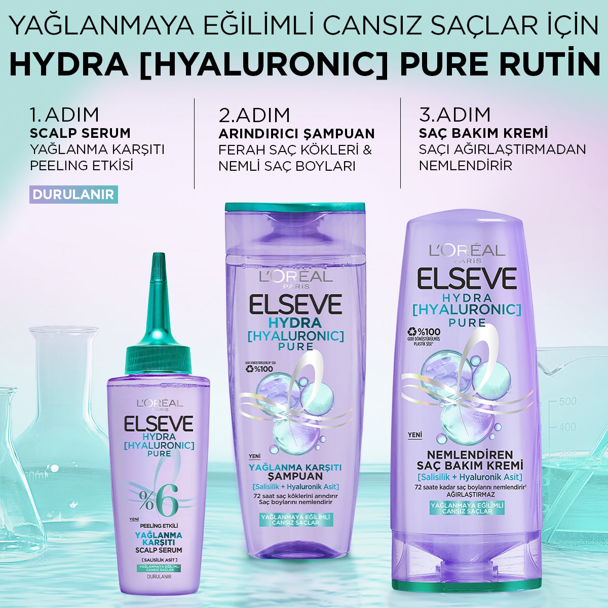 Hydra Hyaluronic Pure Yağlanma Karşıtı Şampuan 300 Ml