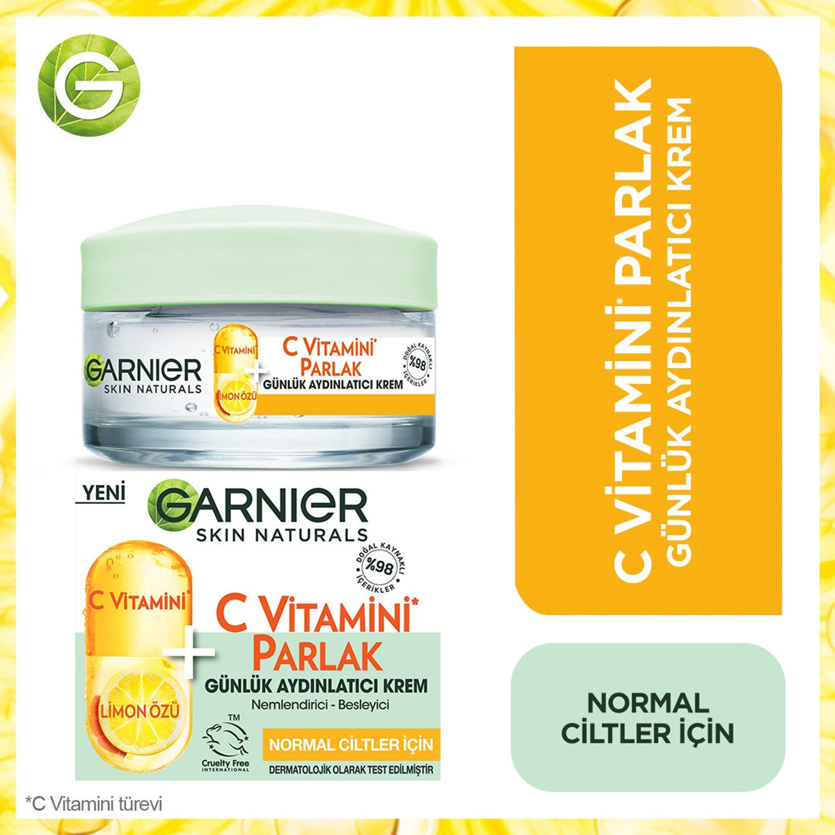 YUZ BAKIM KREMI C VITAMINI PARLAK GUNLUK AYDINLATICI 50 ML