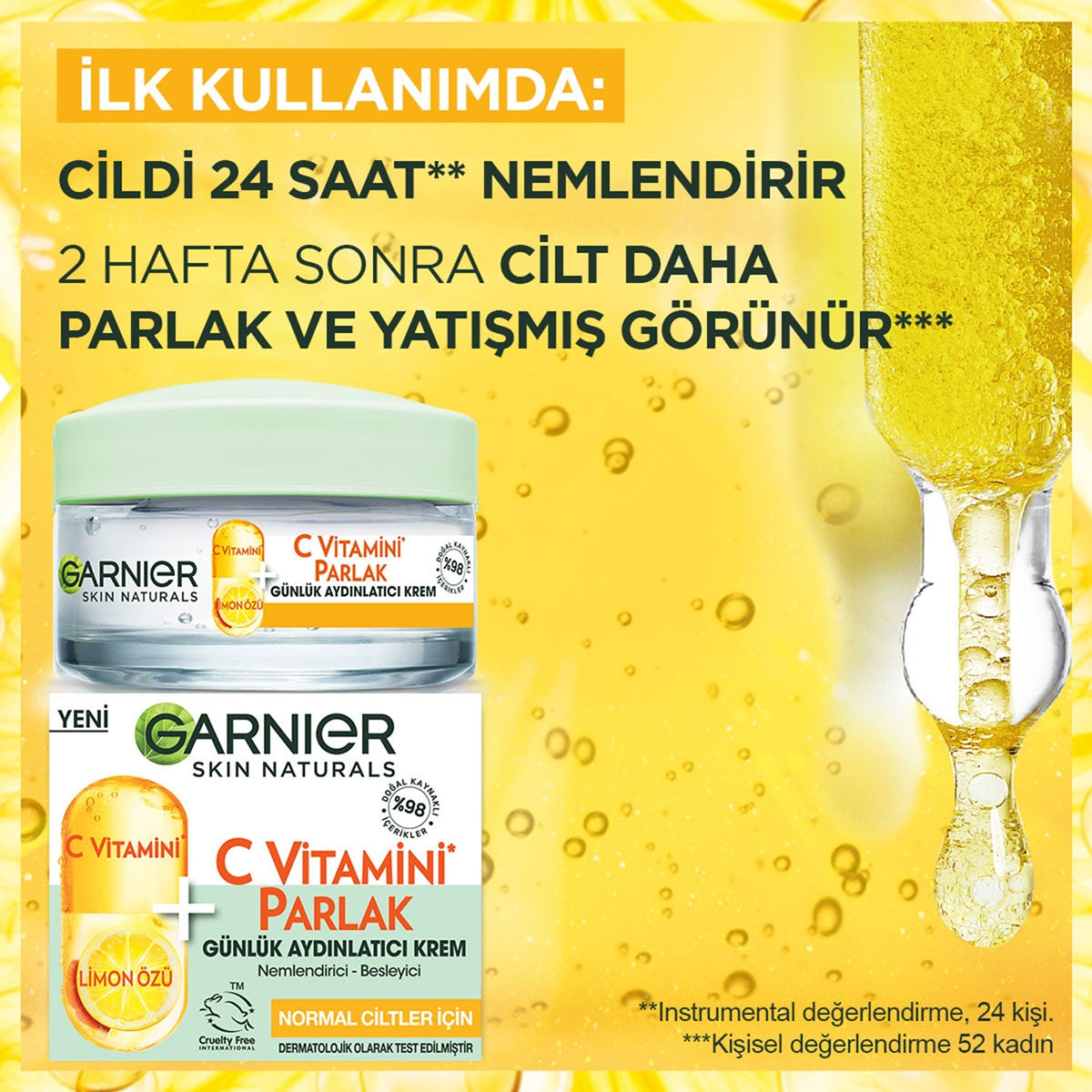 YUZ BAKIM KREMI C VITAMINI PARLAK GUNLUK AYDINLATICI 50 ML