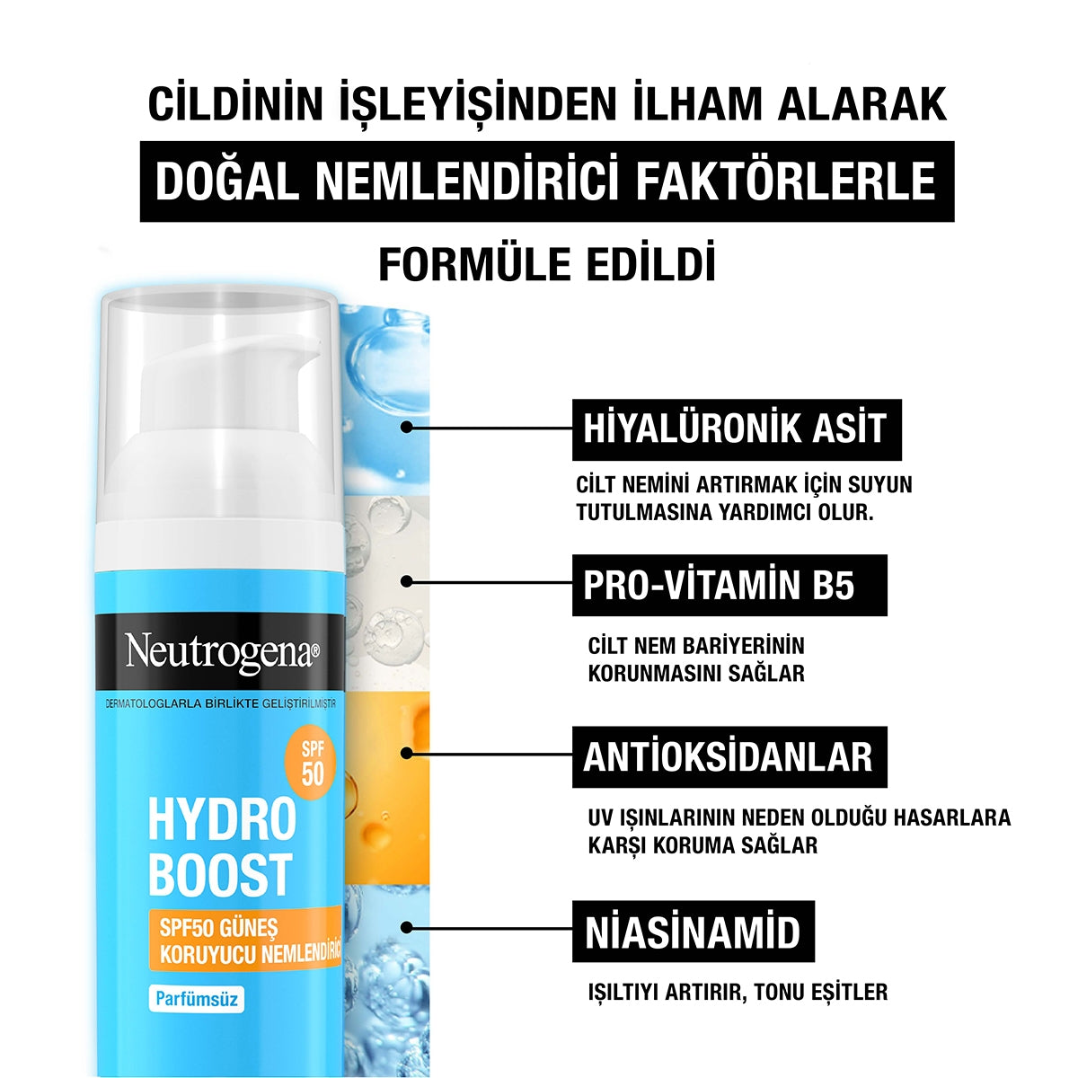 Hydro Boost SPF50 Güneş Koruyucu Nemlendirici 50 ml