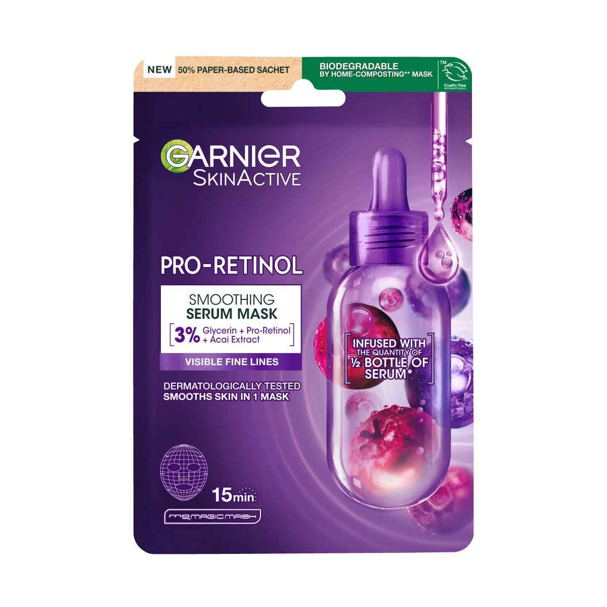 YUZ MASKESI KAGIT PRO RETINOL SERUMLU 22 GR