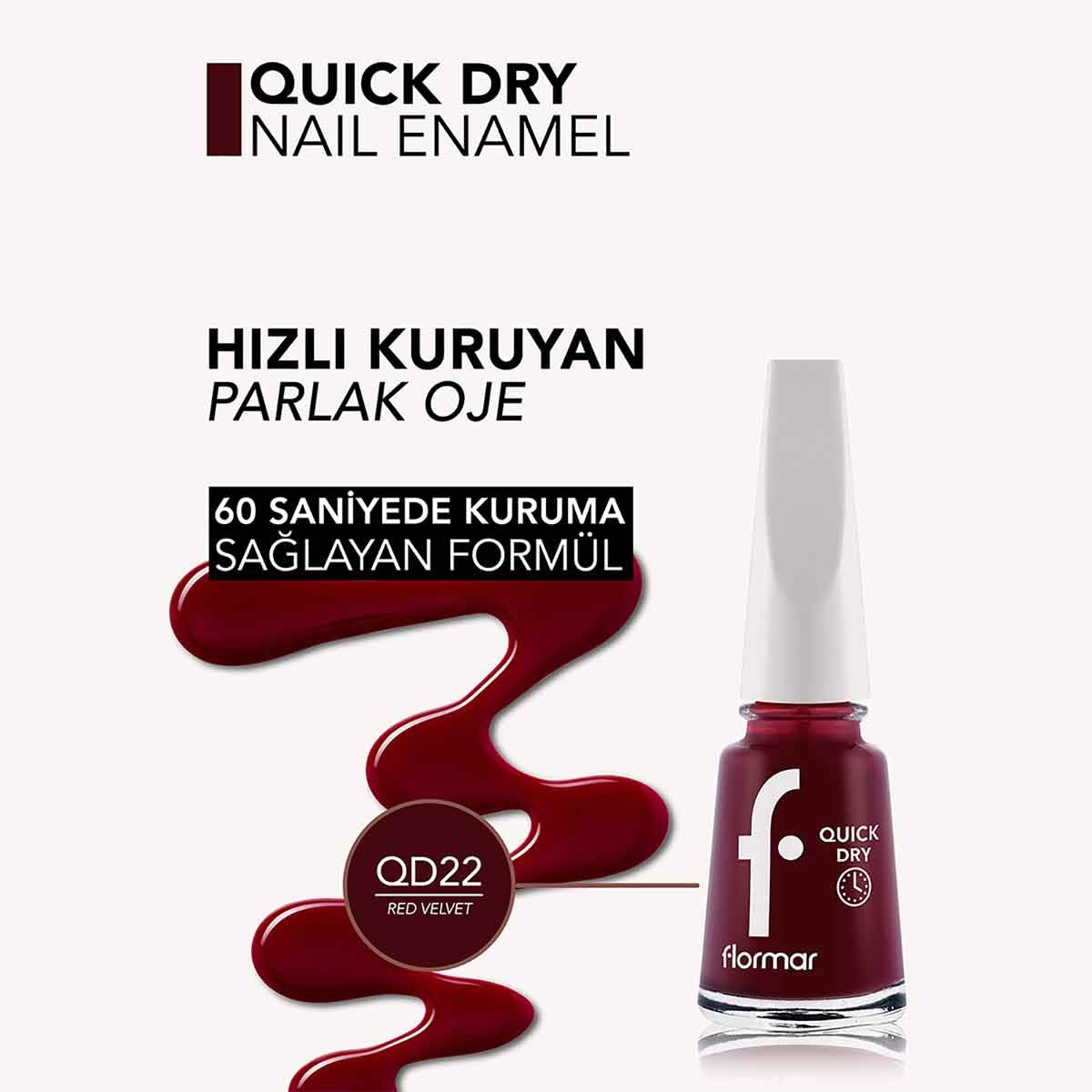 Oje Ouick Dry One-22 Red Velvet
