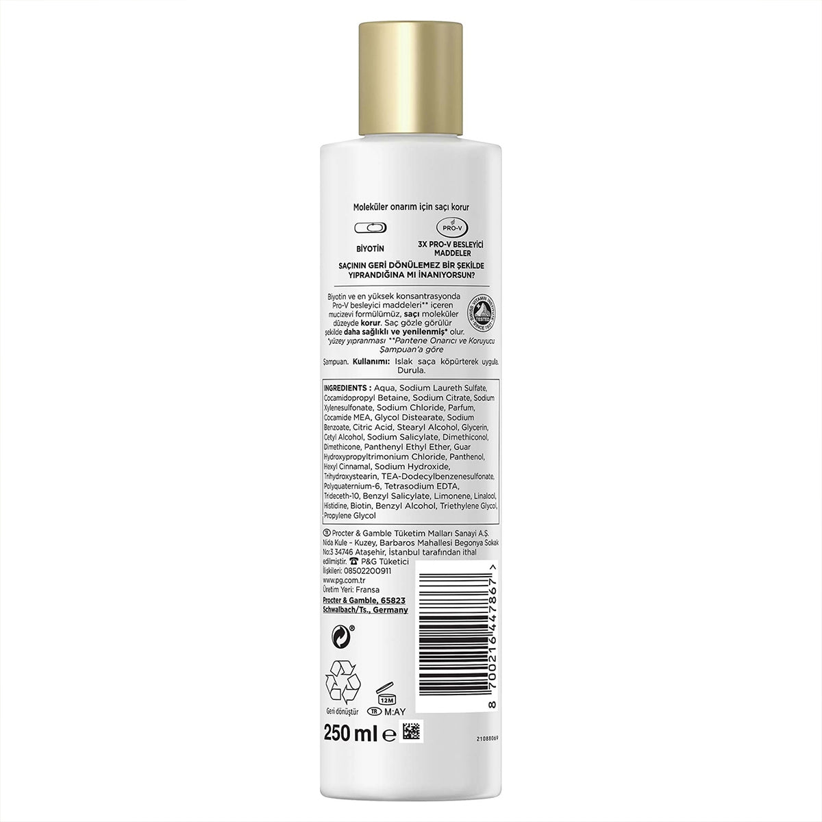 Pro-V Miracles Molecular Bond Repair Yıpranmış Saçlar İçin Şampuan 250 Ml