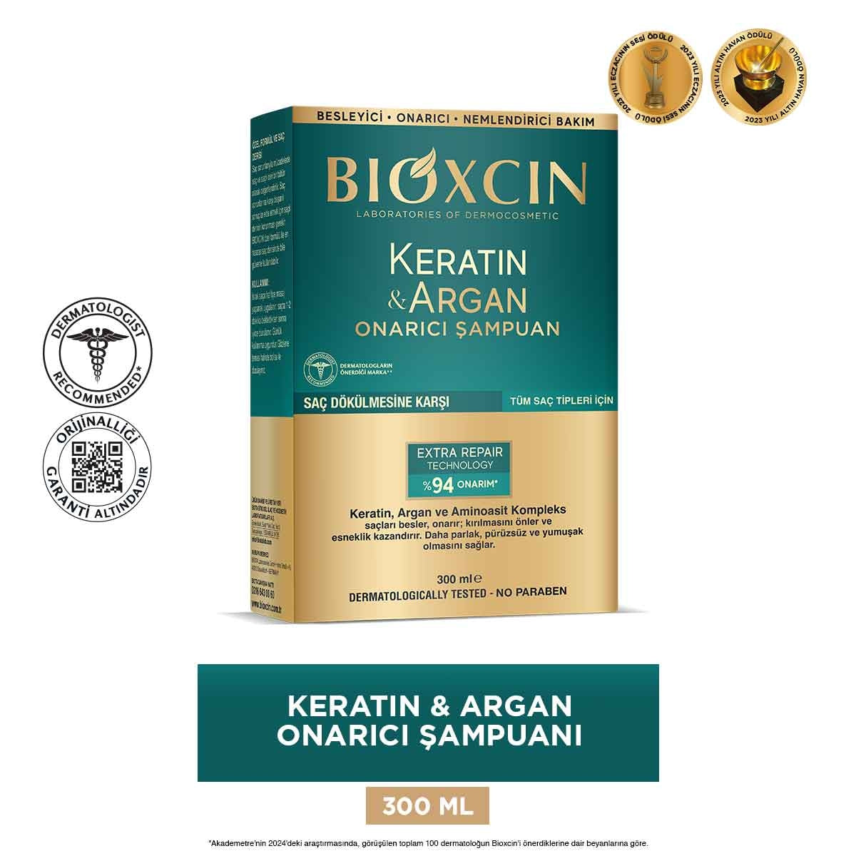 Keratin & Argan Onarıcı Şampuan 300 Ml