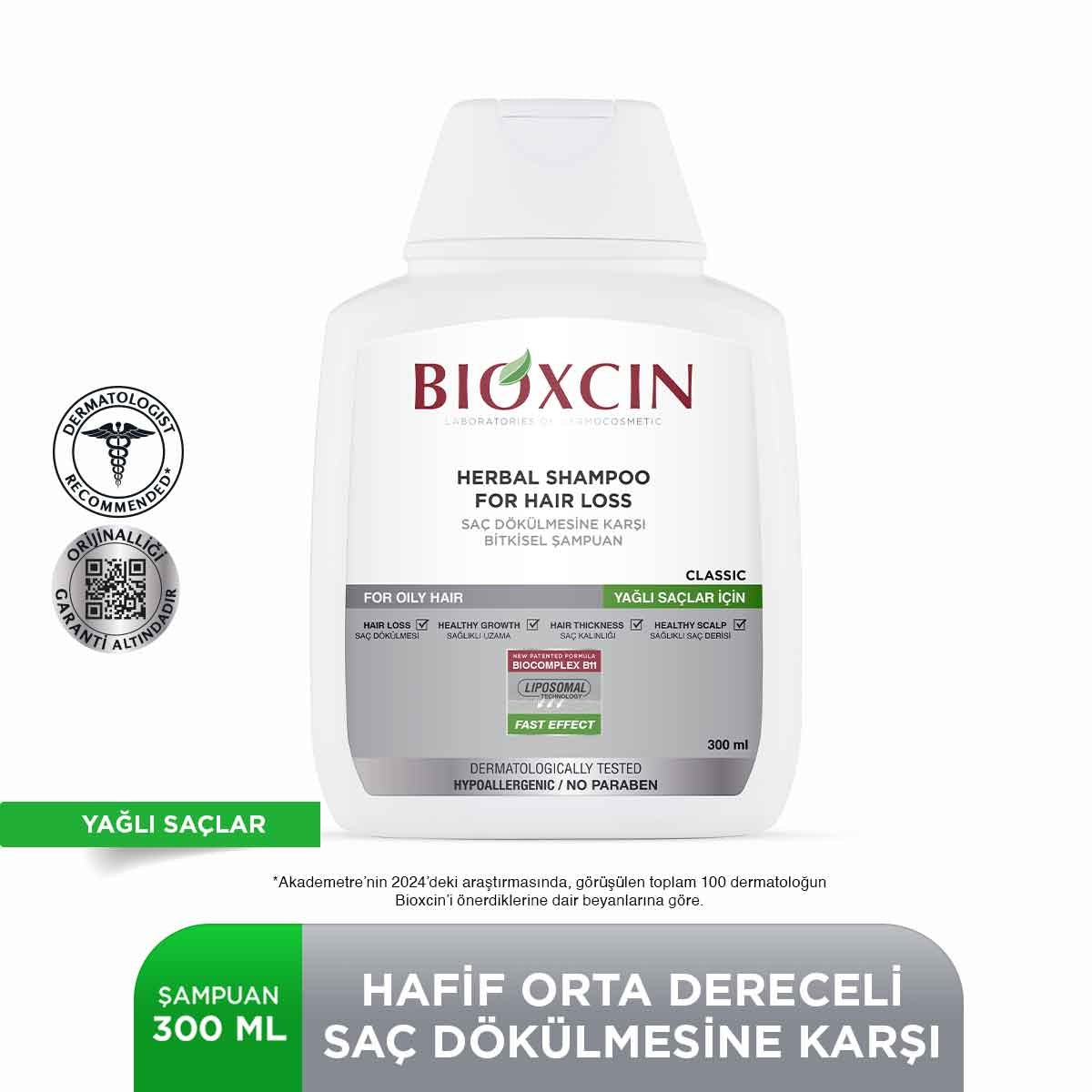 Saç Dökülmesine Karşı Yağlı Saçlar İçin Şampuan 300 Ml