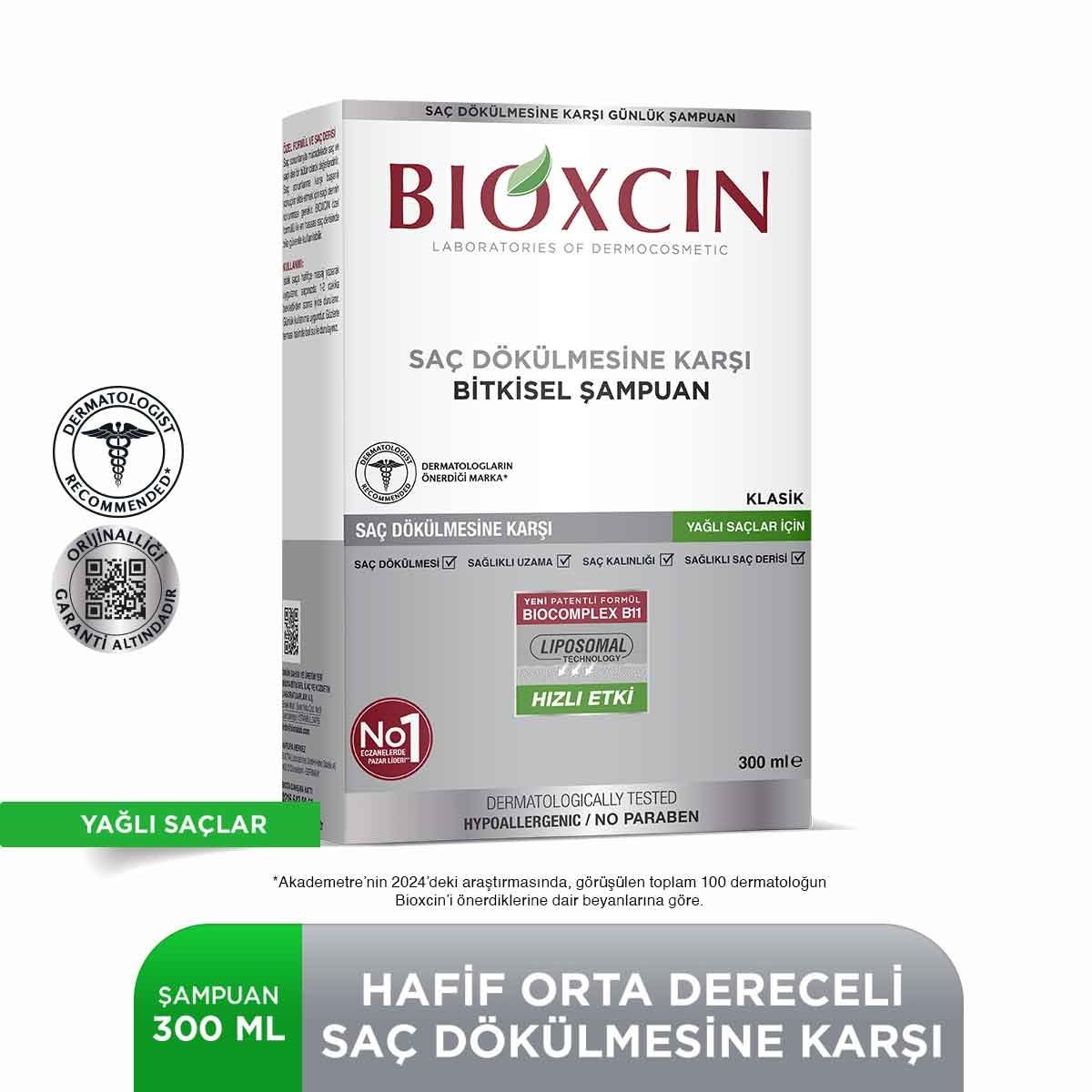 Saç Dökülmesine Karşı Yağlı Saçlar İçin Şampuan 300 Ml