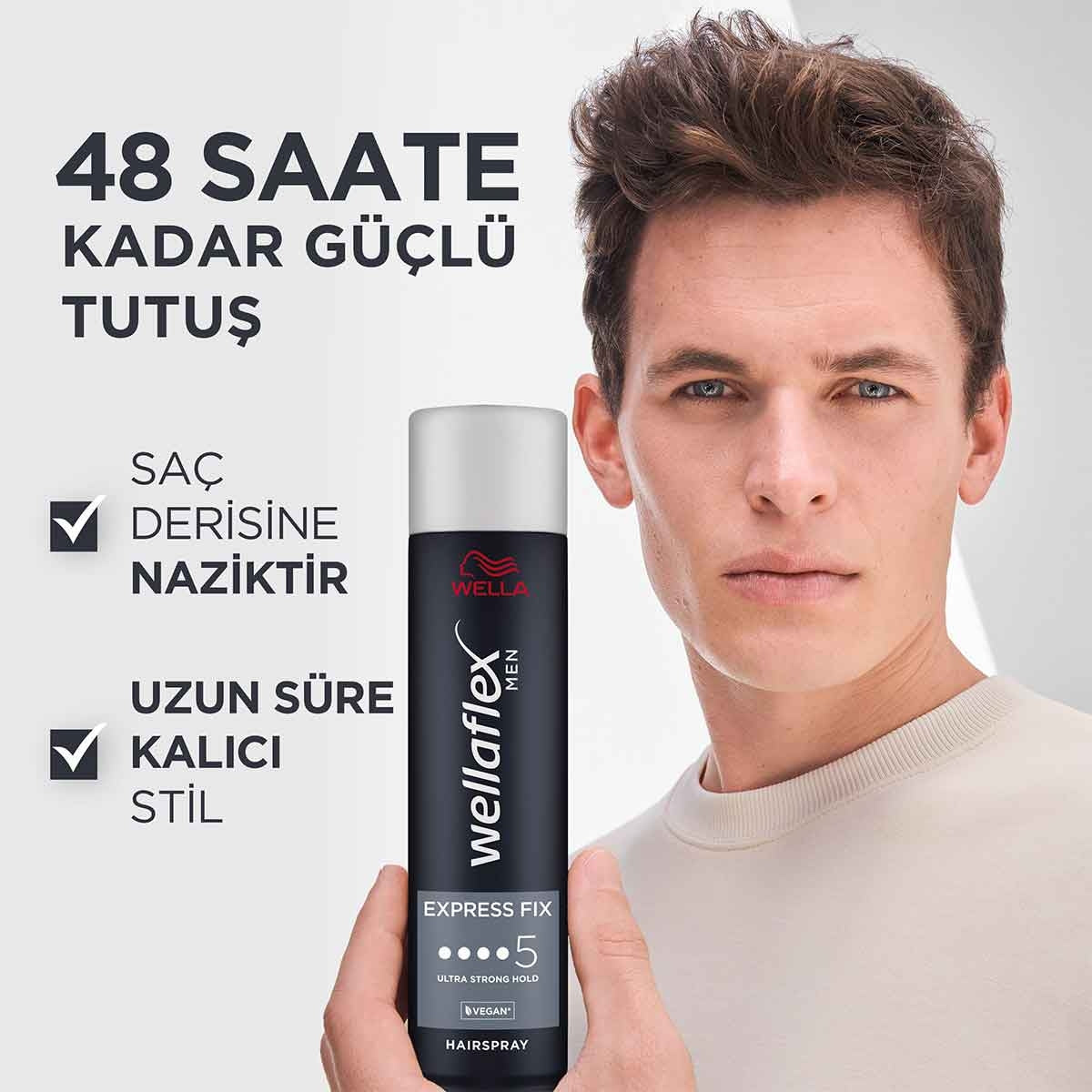 Wellaflex Saç Spreyi Erkek Hızlı Şekillendirme ve Ultra Güçlü Tutuş 250 ML