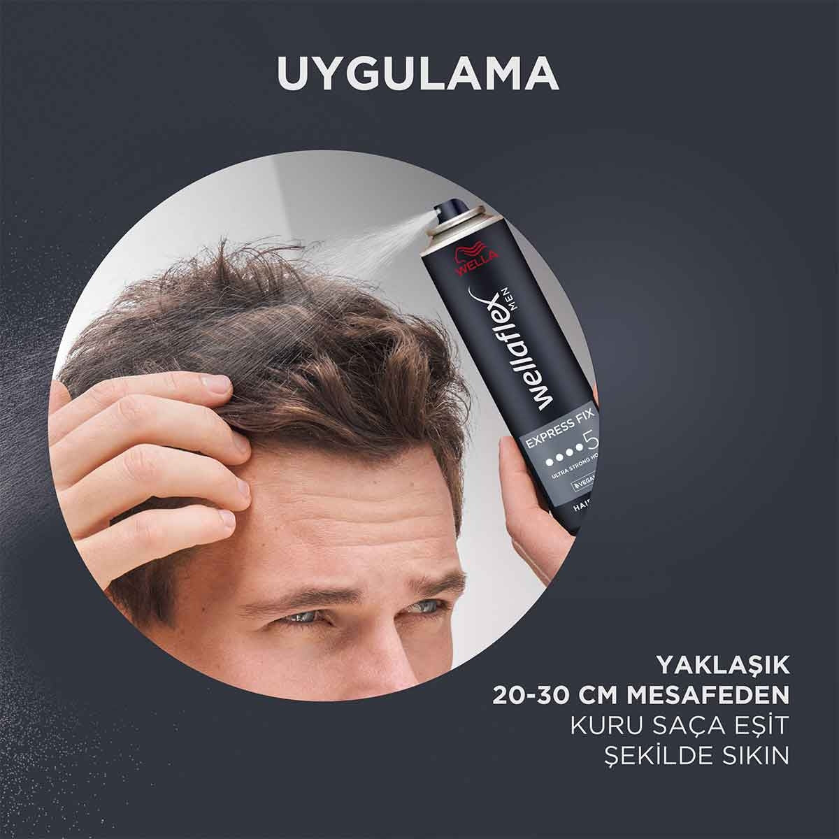 Wellaflex Saç Spreyi Erkek Hızlı Şekillendirme ve Ultra Güçlü Tutuş 250 ML