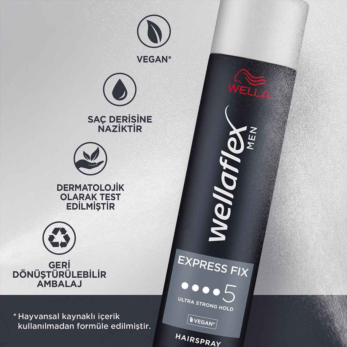 Wellaflex Saç Spreyi Erkek Hızlı Şekillendirme ve Ultra Güçlü Tutuş 250 ML