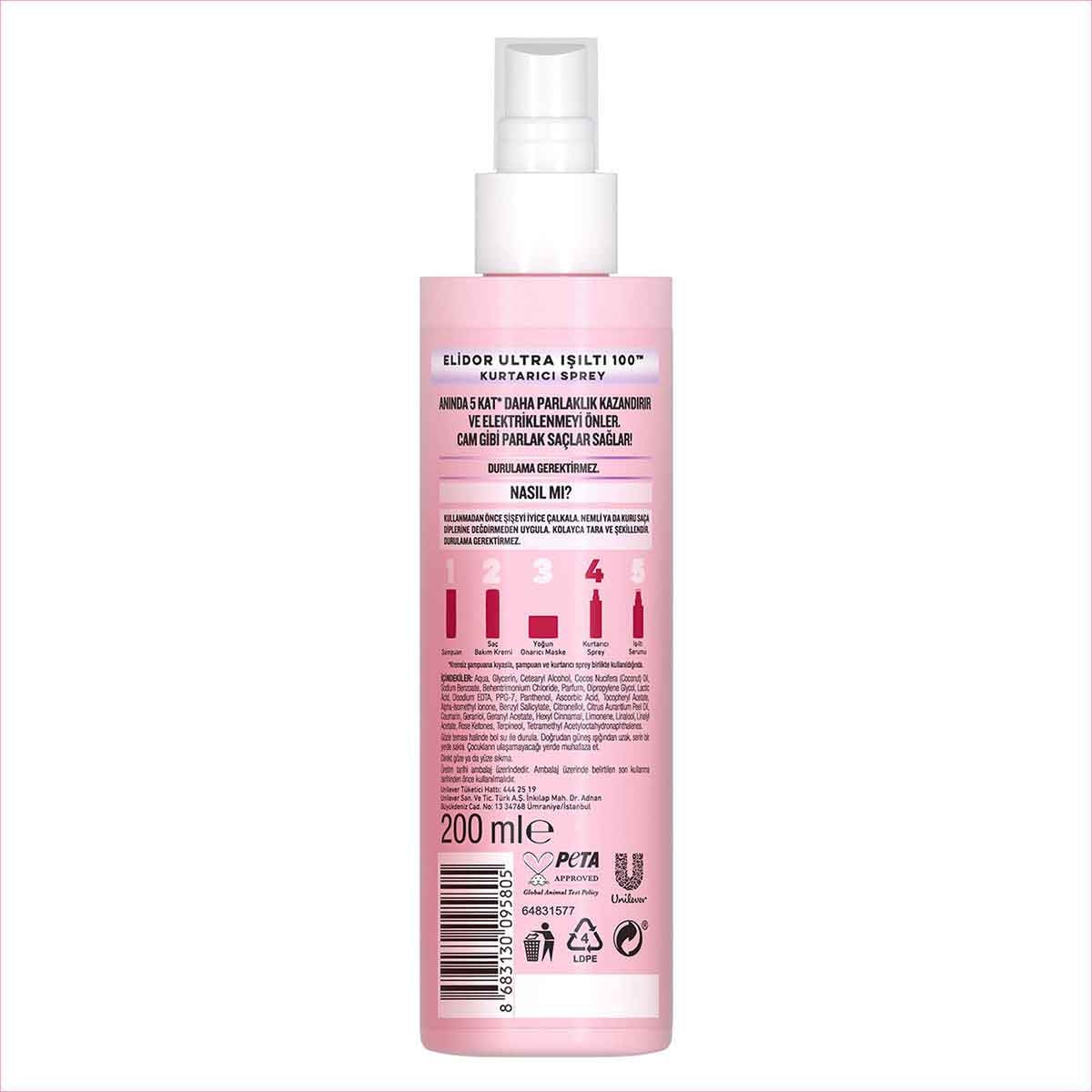 Ultra Işıltı 100 Kurtarıcı Saç Spreyi 200 Ml