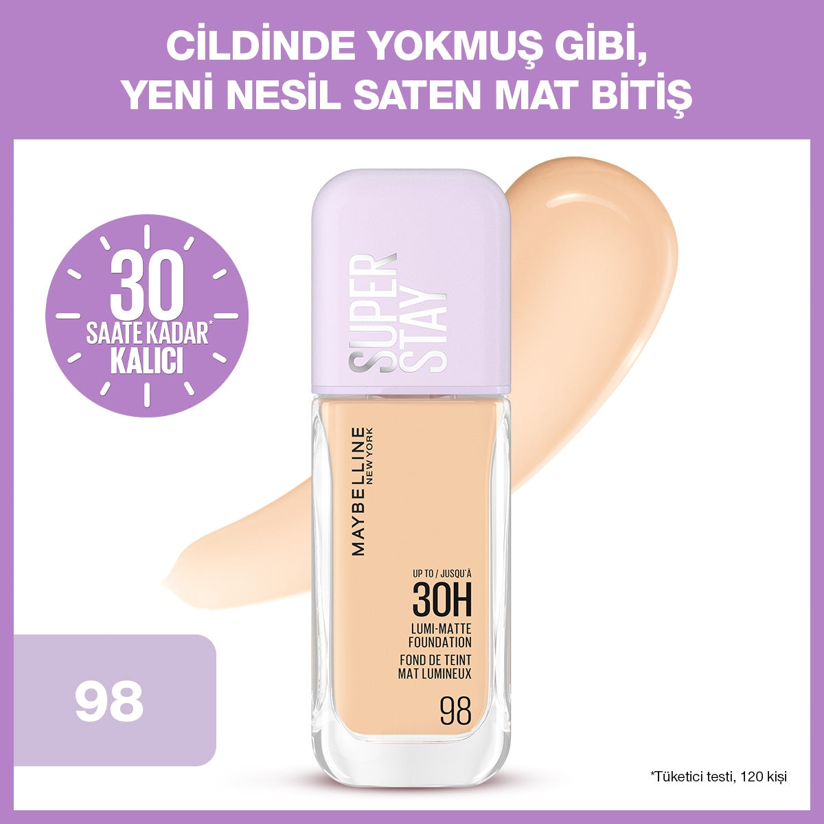 MAYBELLINE Fondöten Super Stay Lumi Matte- 98