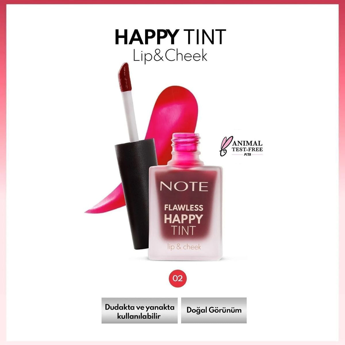 Flawless Happy Tınt Lıp&Cheek 02 Wild Cherry