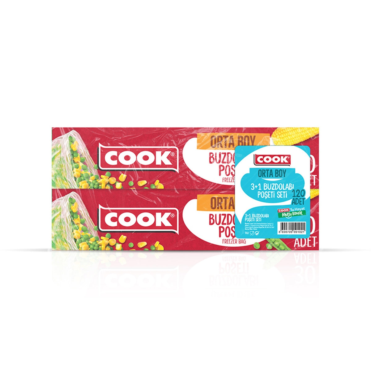 COOK Hediyeli 3+1 Buzdolabi Poşeti 20 x 30 cm. 4 x 40 Yaprak 24'lü