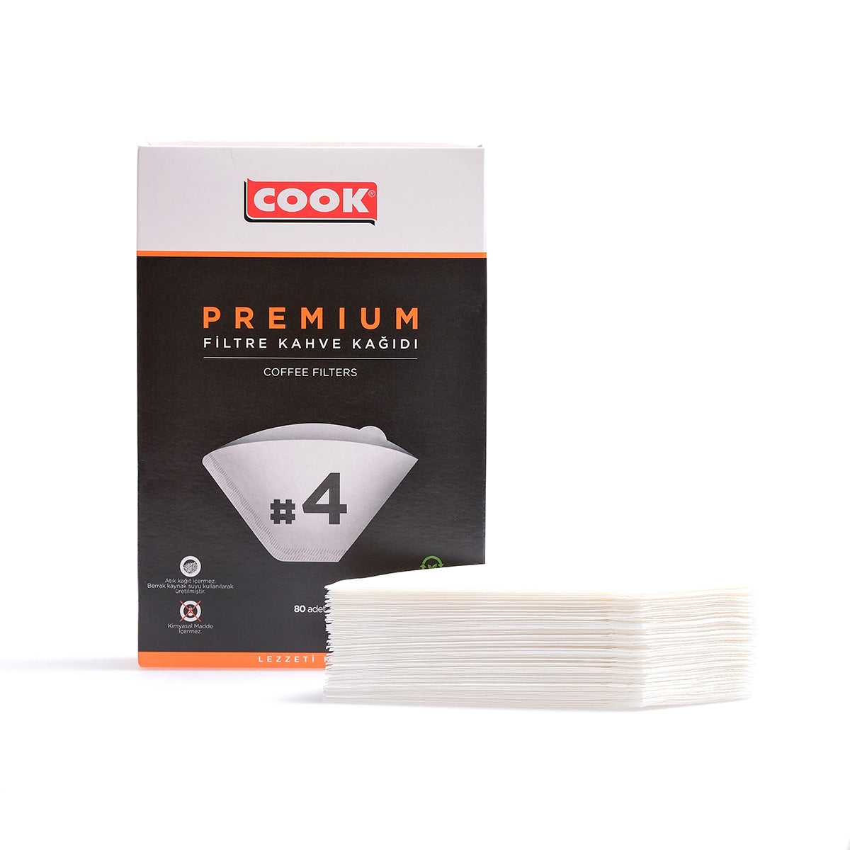 COOK Premium Filtre Kahve Kağıdı (Ebat 4) 80’li