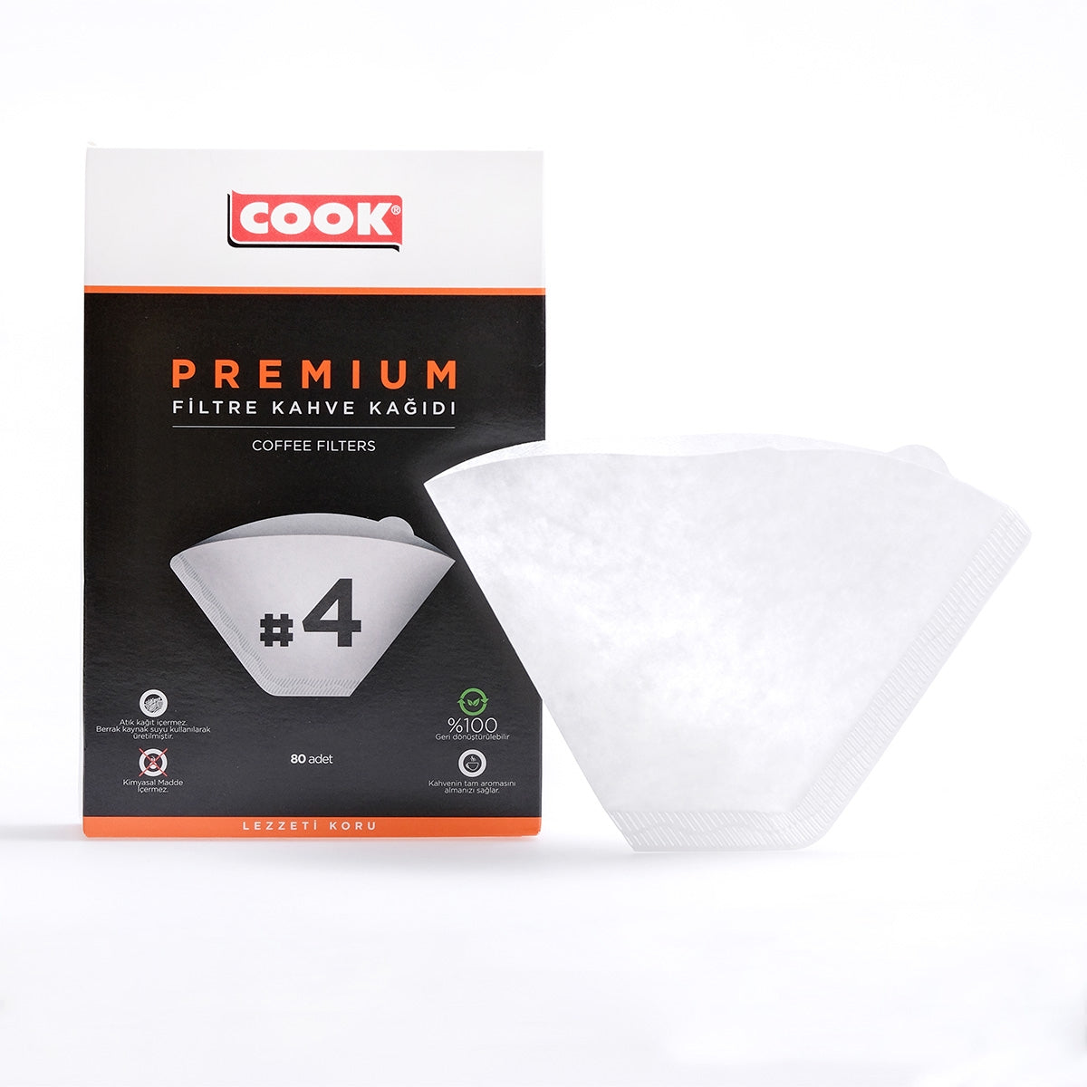 COOK Premium Filtre Kahve Kağıdı (Ebat 4) 80’li