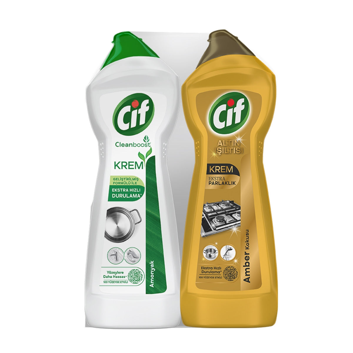 CİF Krem Gold + CİF Krem Amonyak Yüzey Temizleyici 2x750 Ml