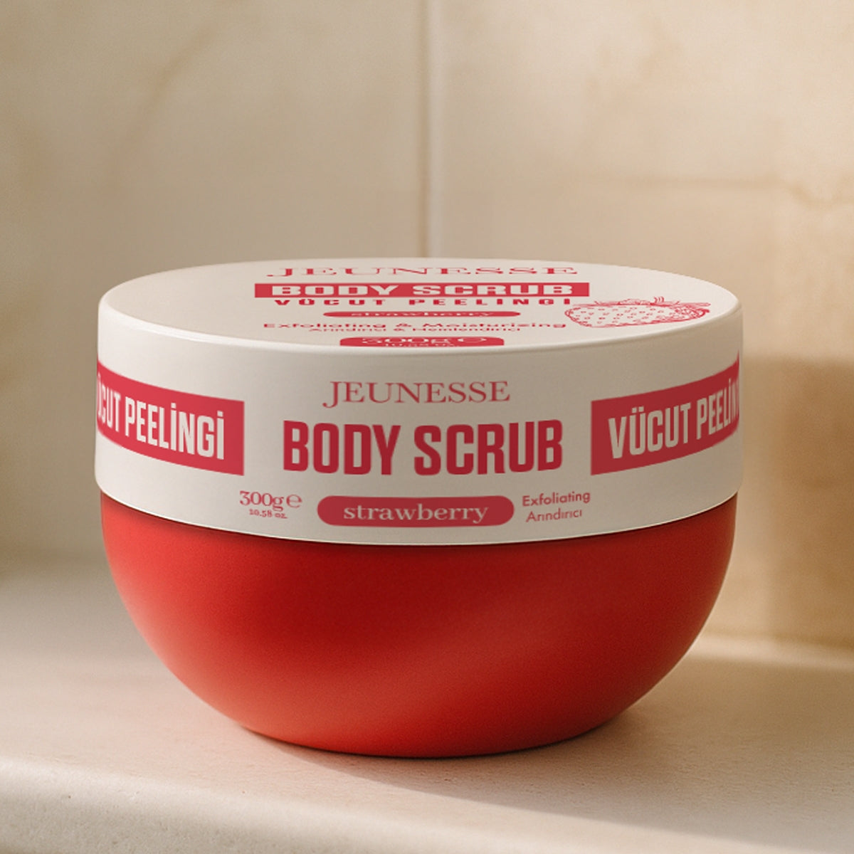 Çilekli Arındırıcı & Nemlendirici Vücut Peelingi 300 gr
