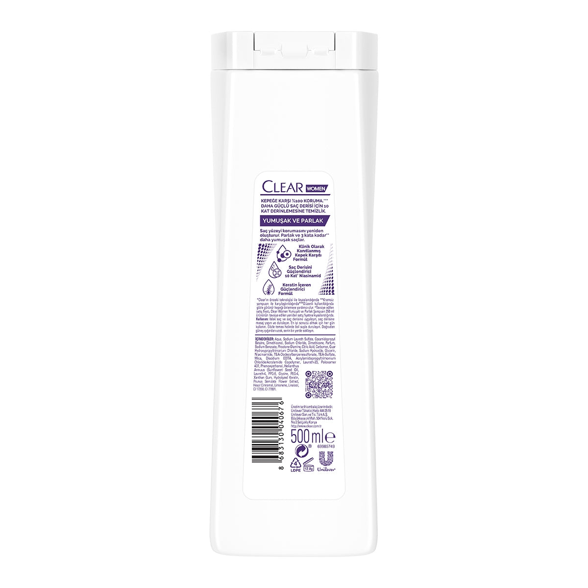 Clear Women Şampuan Yumuşak ve Parlak 500 Ml