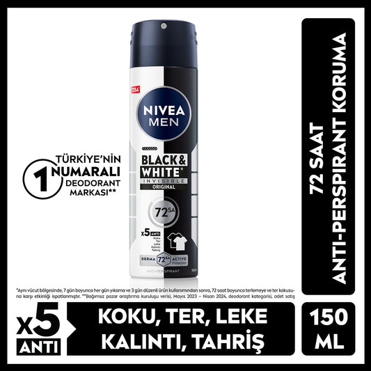 Black & White Invisible Original Erkek  Deo Sprey 150 ml